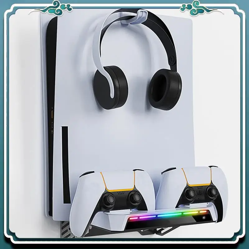 Easy To Use For PS5 Wall Mount Kit With Charging Station, Headset Holder Wall Charger Stand For PS5/PS5 Slim