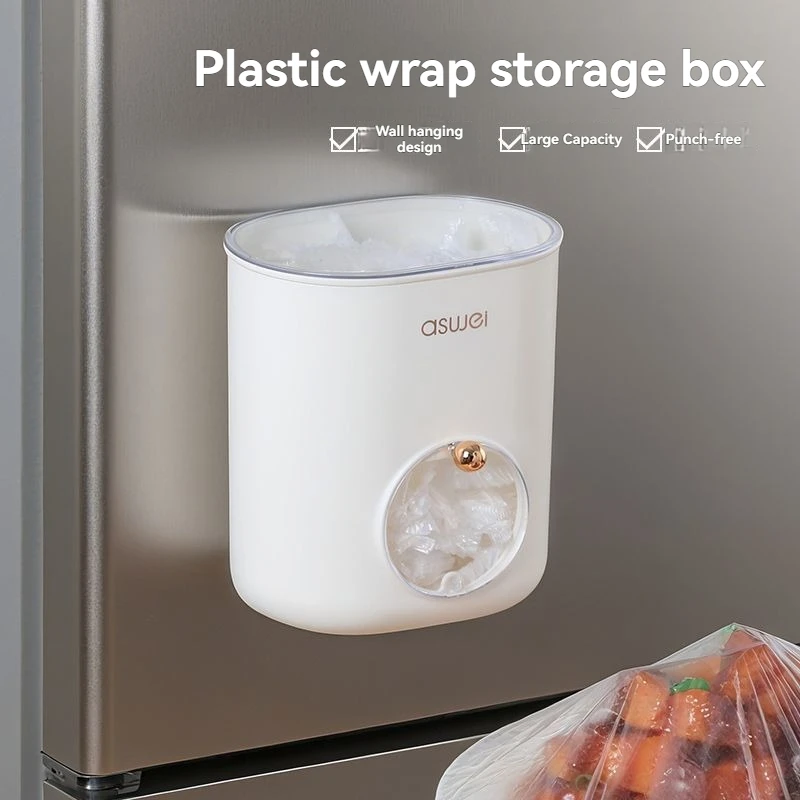 1 pz scatola di immagazzinaggio della copertura degli alimenti usa e getta antipolvere senza punzonatura borsa di plastica montata a parete copriscarpe scatola di immagazzinaggio della cucina