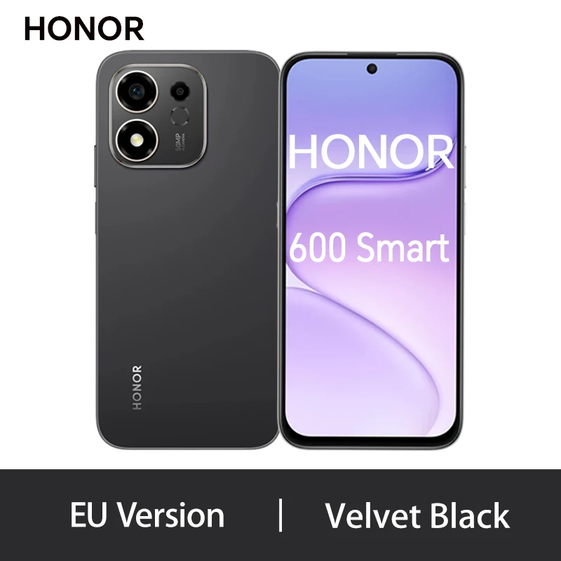 HONOR 600 Smart 5G Smartphone 7700mAh Batterij 45W SuperCharge Snapdragon 4 Gen4 MagicOS 10 6.87" Scherm 50MP Achtercamera