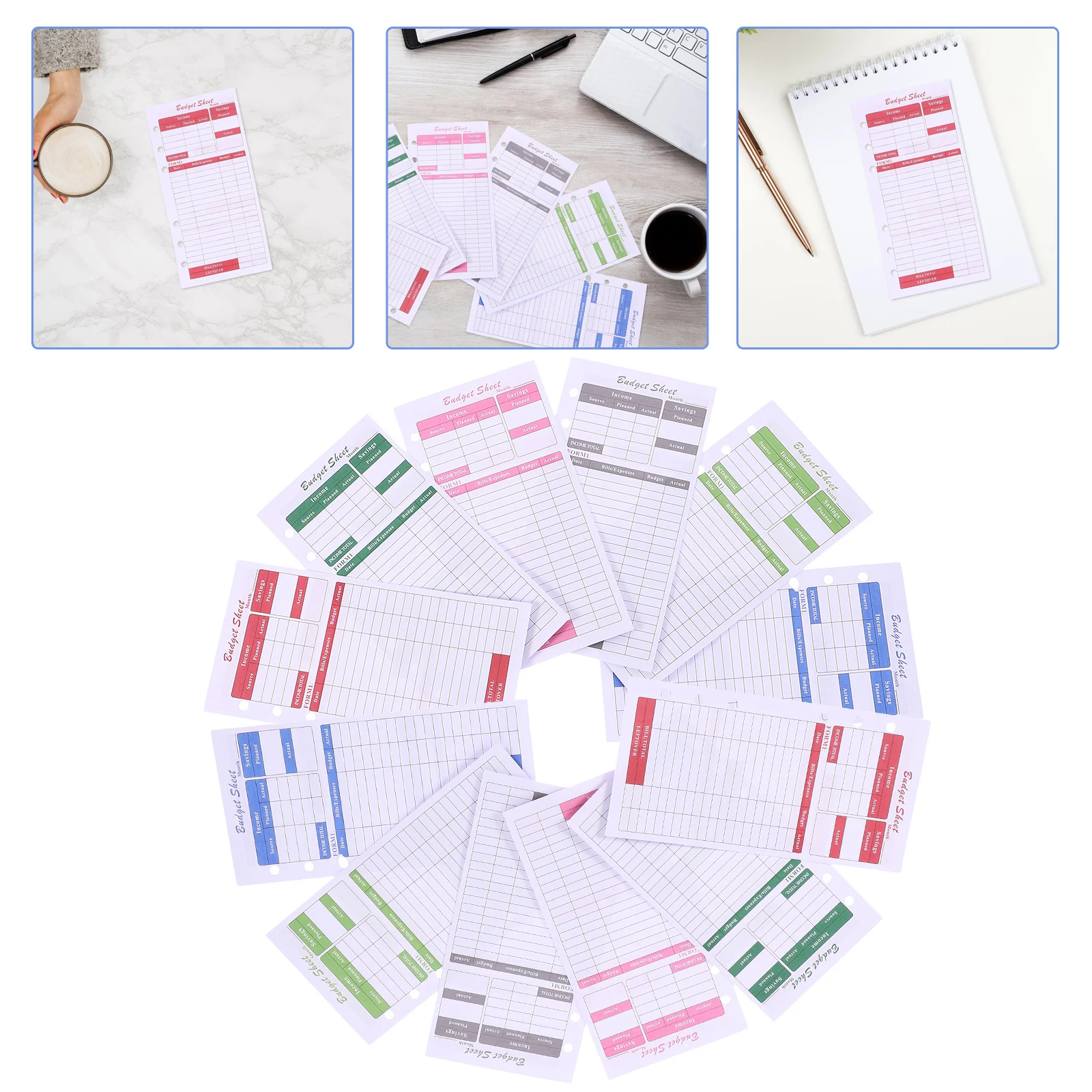 Budget Cards Extra Thick Portable Expense Tracker For Financial Planning Daily Budget Sheets Planner Inserts Office