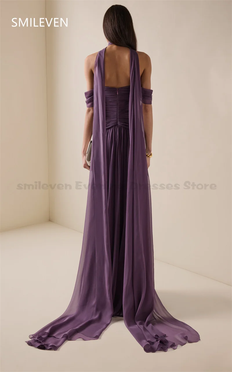 Smileven Purple A-line Off Shoulder Prom Dress فساتين س Saudi Arabia Luxury Evening Gown Formal Dress Customized 2025 image 3