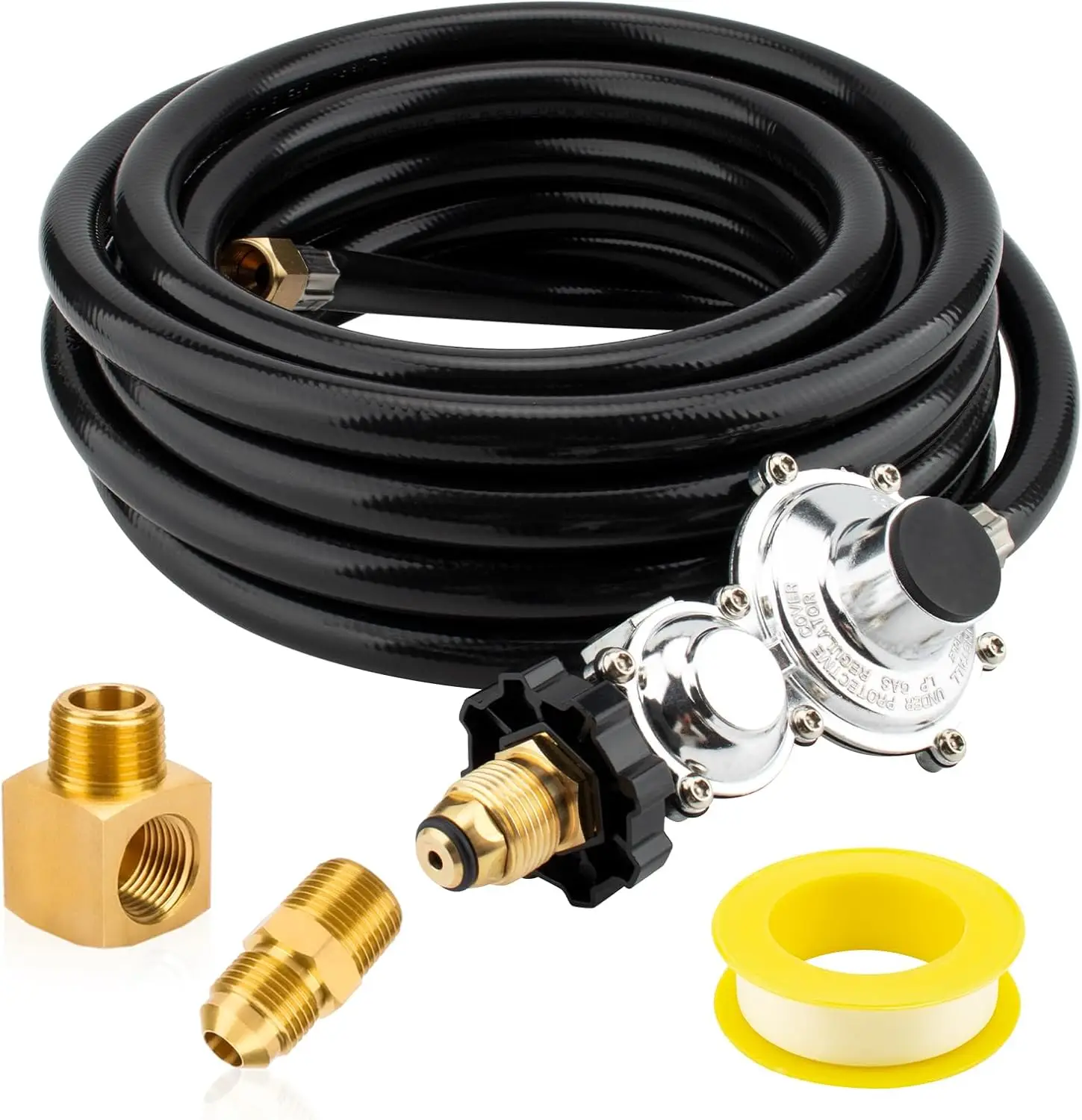 

24 Foot F273684 Propane Hose w/POL Regulator Compatible with Mr Heater Big Buddy Heaters,Vent Free Propane Heater Hose 3/8”N