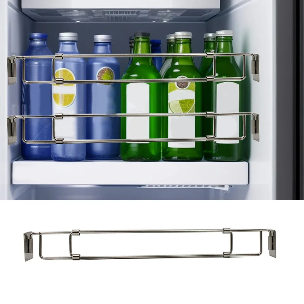 RV Bathroom Corner Storage Bar  Stainless Steel Construction  Adjustable Length  Suitable for Various RV Sizes and Shapes