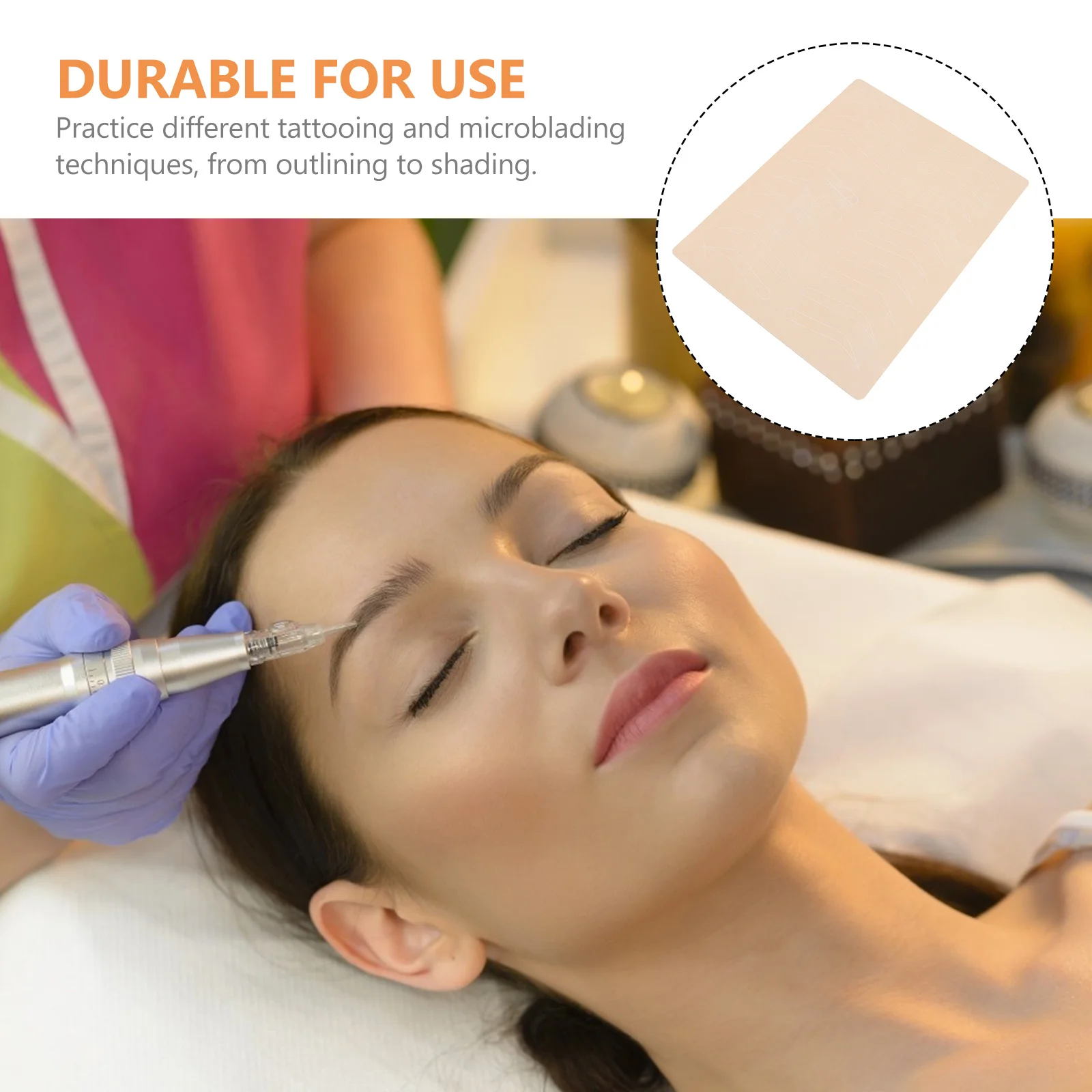 

6Pcs No Ink Needed Microblading Practice Skin Flexible Tattoo Eyebrow Practice Skin Sheets Double Side Training