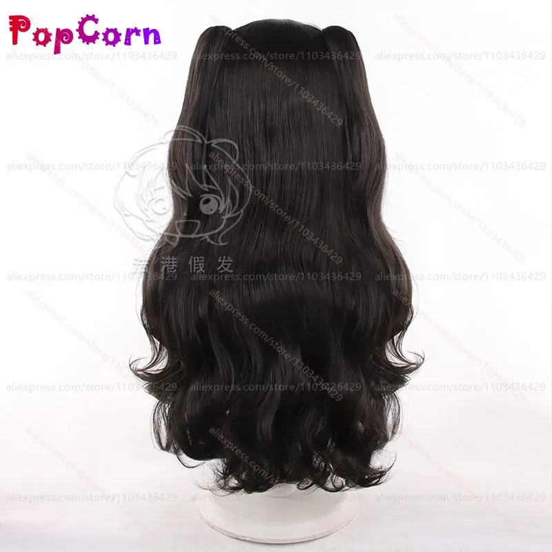 qq28LQTohsaka Rin con coletas dobles 70 cm negro marrón Cosplay Anime peluca sintética resistente al calor para costo de fiesta diaria