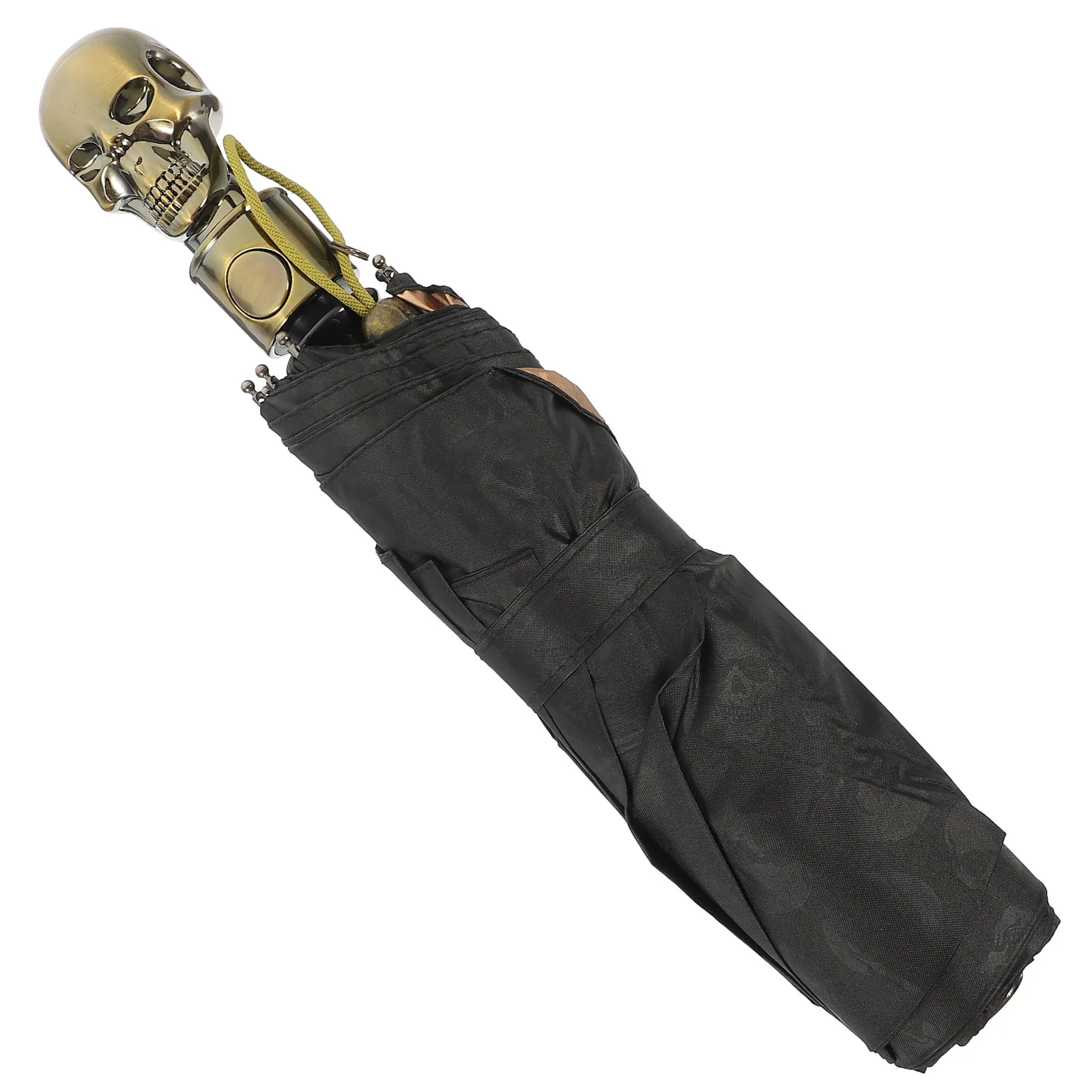 

Skull Handle Umbrella Foldable Uv Sun Rain Protection Lightweight Portable Travel Dual-Purpose Compact Metal Design Retractable