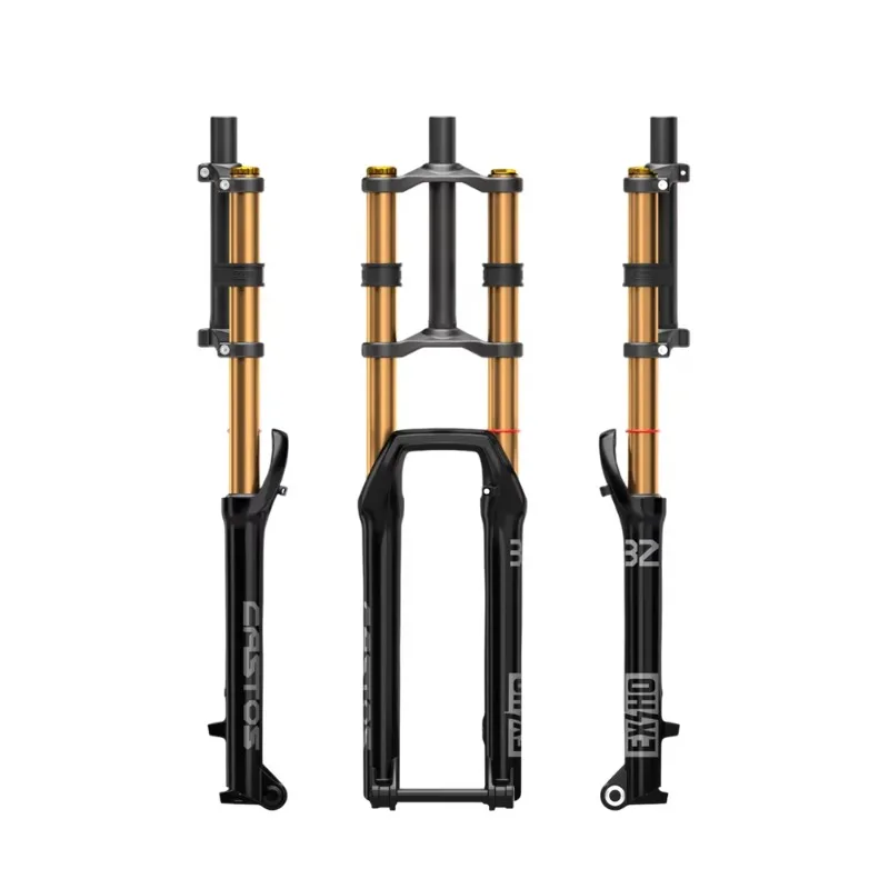 Hot Sale Double Crown Air Spring MTB Suspension Fork Disc Brake Tapered Aluminum Bicycle Front Fork 20/26/27.5/29 Inch