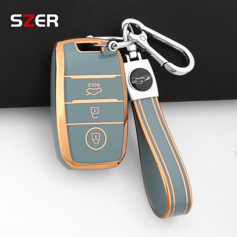 Modische TPU-Autoschlüsselhülle für KIA RIO 5 Sportage Ceed Cerato K3 K4 K5 Sorento Optima Picanto Soul Forte 3 Tasten