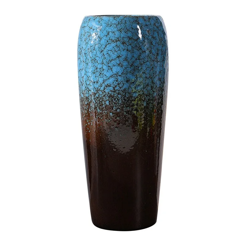 Advanced kiln-changed ceramic vase, European and American light luxury home simulation flower dried, ceramic pot decorative