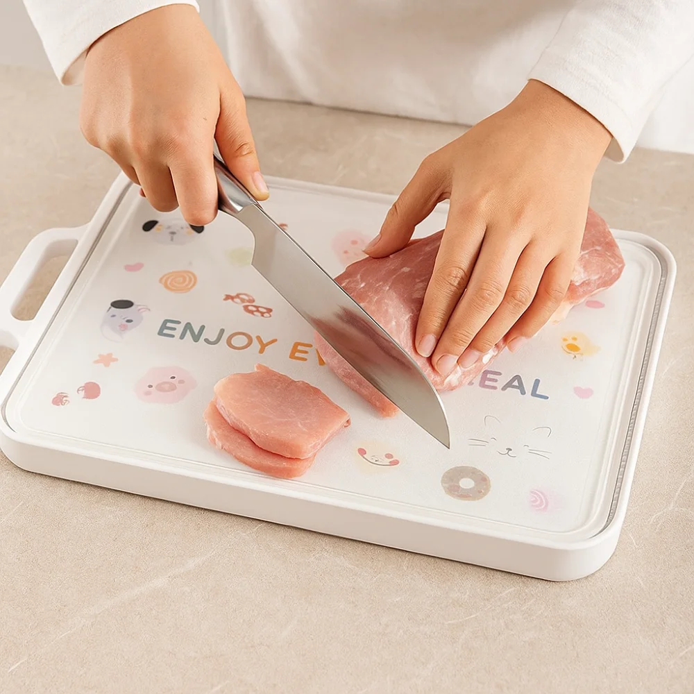 

Odor-Free Double-Sided Chopping Board 20mm Thick Cartoon Mildew Cutting Board Non-Slip Stainless Steel Cutting Board