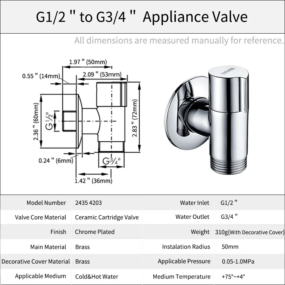 nomona Dishwasher and Washing Machine Faucet for Wall Mounted Cold Water Bibcock Male G1/2