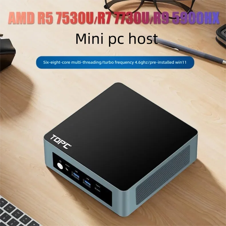 AMD Ryzen R9 5900H R7 7730U R5 7530U Mini Console Desktop Computer Office Home Gaming MiniPC 16GB 32GB RAM 512GB 1TB 2TB SSD