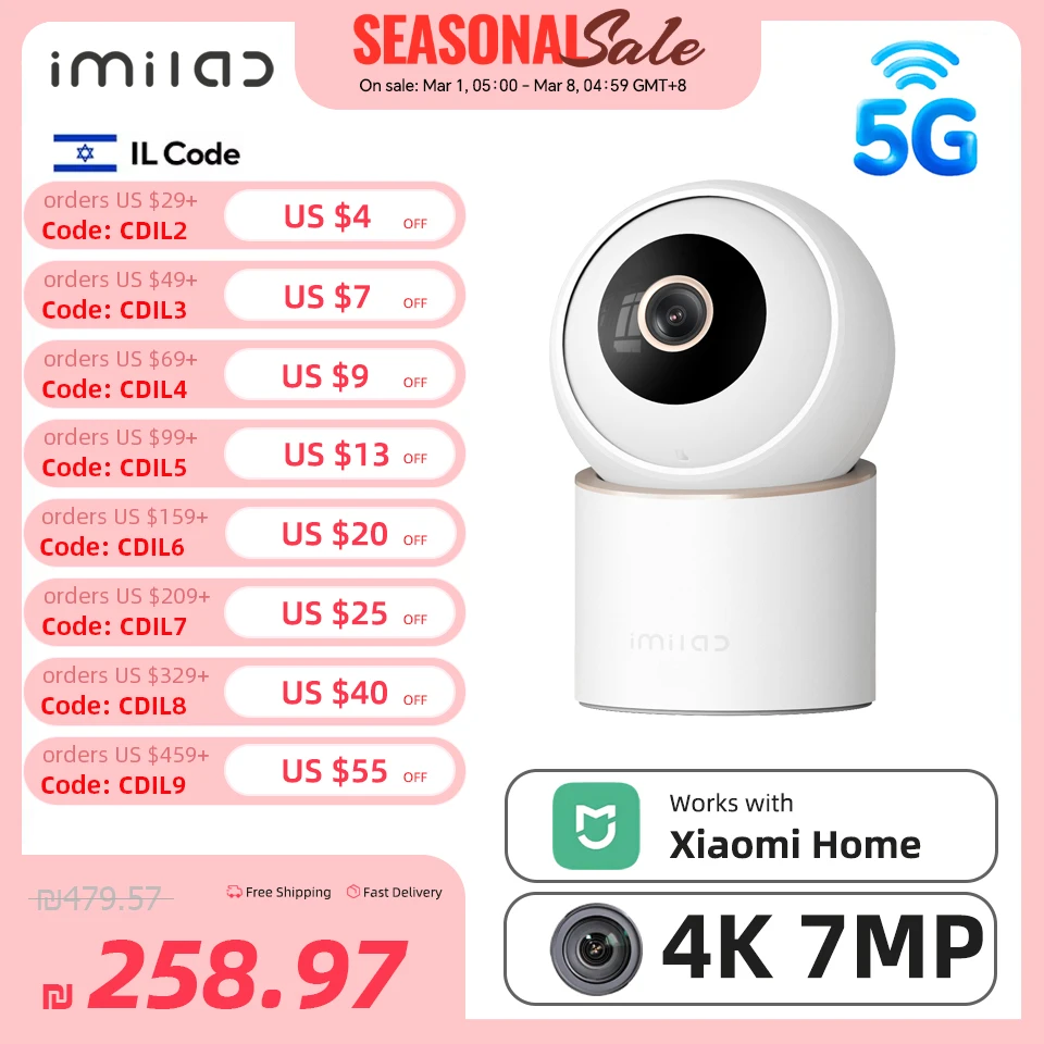 IMILAB 4K HD WiFi Indoor Camera Plug-in with Night Vision C40 Motion Detection And Two-Way Audio Security Surveillance