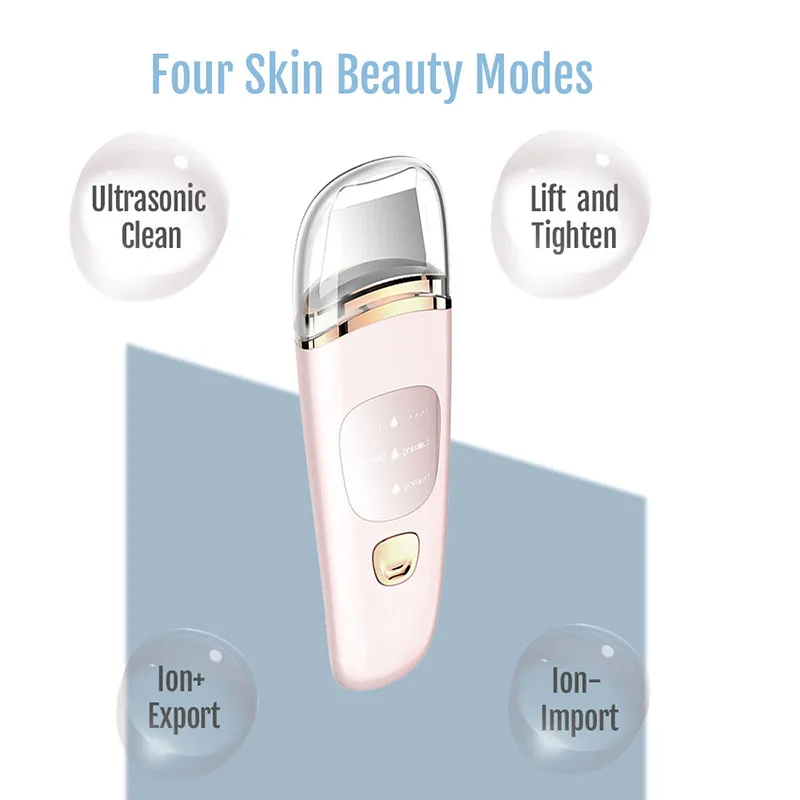 Ultrasonic Skin Scrubber Deep Facial Cleanser Acne Blackhead Remover Peeling Cavitation Beauty Instrument New Arrive