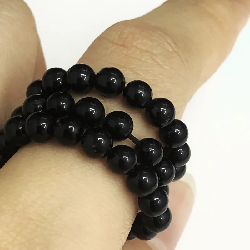 New Natural Black Tourmaline 100% Stone Loose Round Beads Jewellery Making 4/6/8MM DIY Bracelet Necklace Beading Accessories