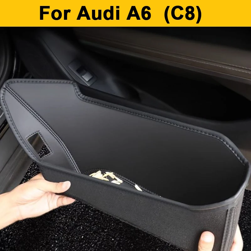 

Для Audi A6 Allroad C8 2018-2025 автомобильный дверной слот для хранения, кожаный перчаточный ящик, защитная накладка, бочка, аксессуары для интерьера