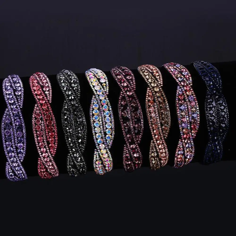 

Gift Retro Crystal Toothed Hairband Cross Non-slip Korean Style Hair Hoop Girls Hair Hoop Rhinestone Sweet Headband