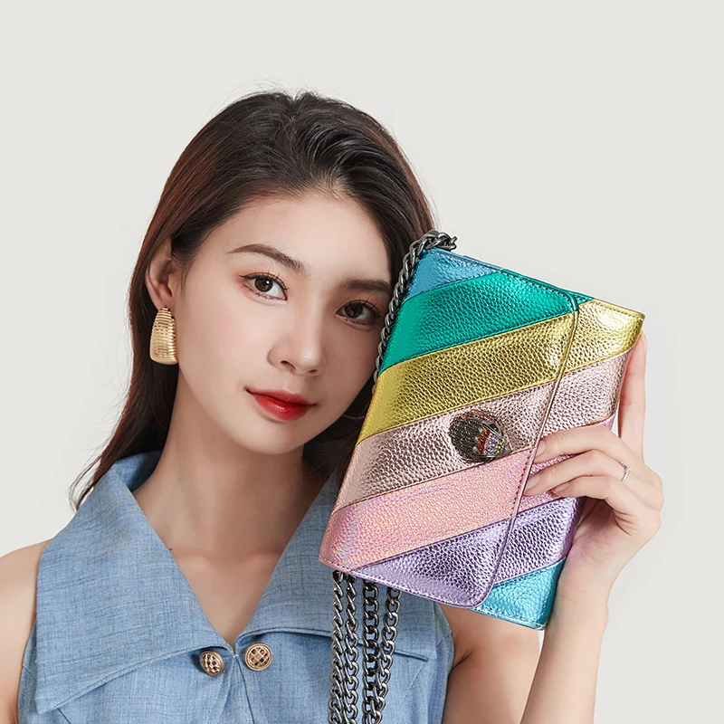 Kurt Geiger Luxury Brand Designer Shoulder Bag Fashion Colorful Crossbody Advanced Material Splice Retro Women\'s Bag Clutch Bag
