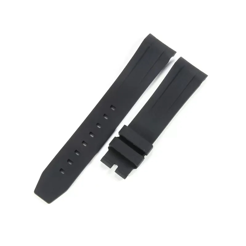 Suitable for  watch strap black t strap 20mm arc mouth silicone strap male