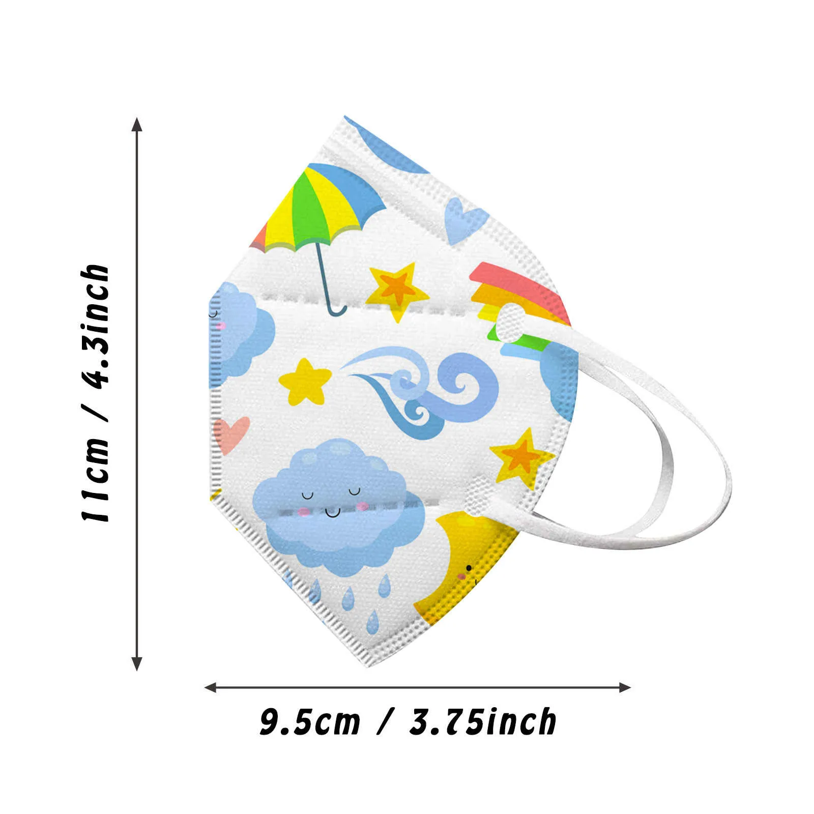 قناع واقٍ على شكل سمكة للأولاد والبنات مع طباعة قوس قزح 5 قطع قناع كرتوني للحماية اليومية وعملي متعدد الوظائف #6