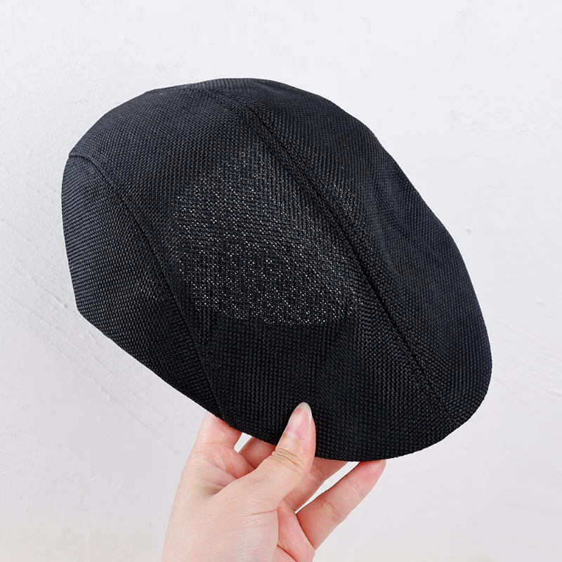 Men\'s Casual Hat Berets Cotton Hemp Caps for Spring Autumn Cabbie Flat Cap Retro England Hats Breathable  Beret Ivy Cap