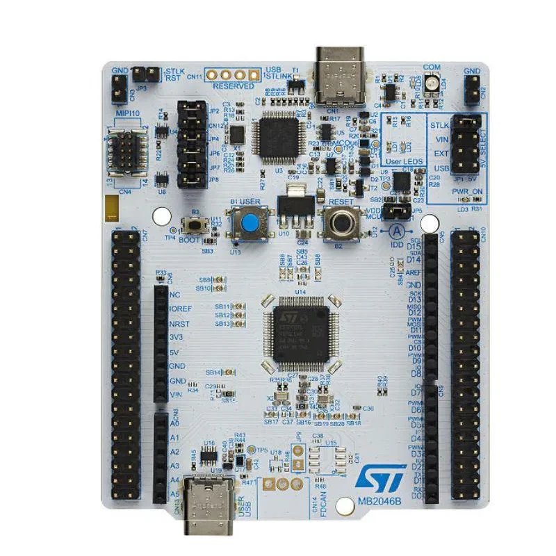 NUCLEO-C071RB development board with STM32C071RB MCU on board supports Arduino and ST morpho connectivity