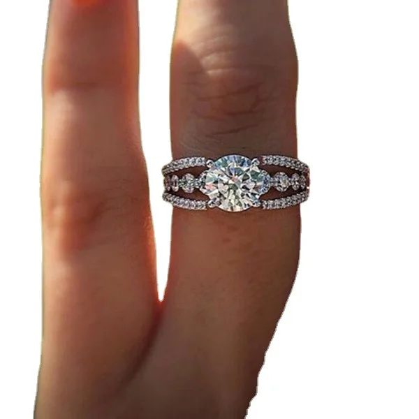 S925 Sterling Silver Ring New Zircon Inlaid Engagement Ring Internet Celebrity Hot Selling Fashion Hand Jewelry For Daily Wear