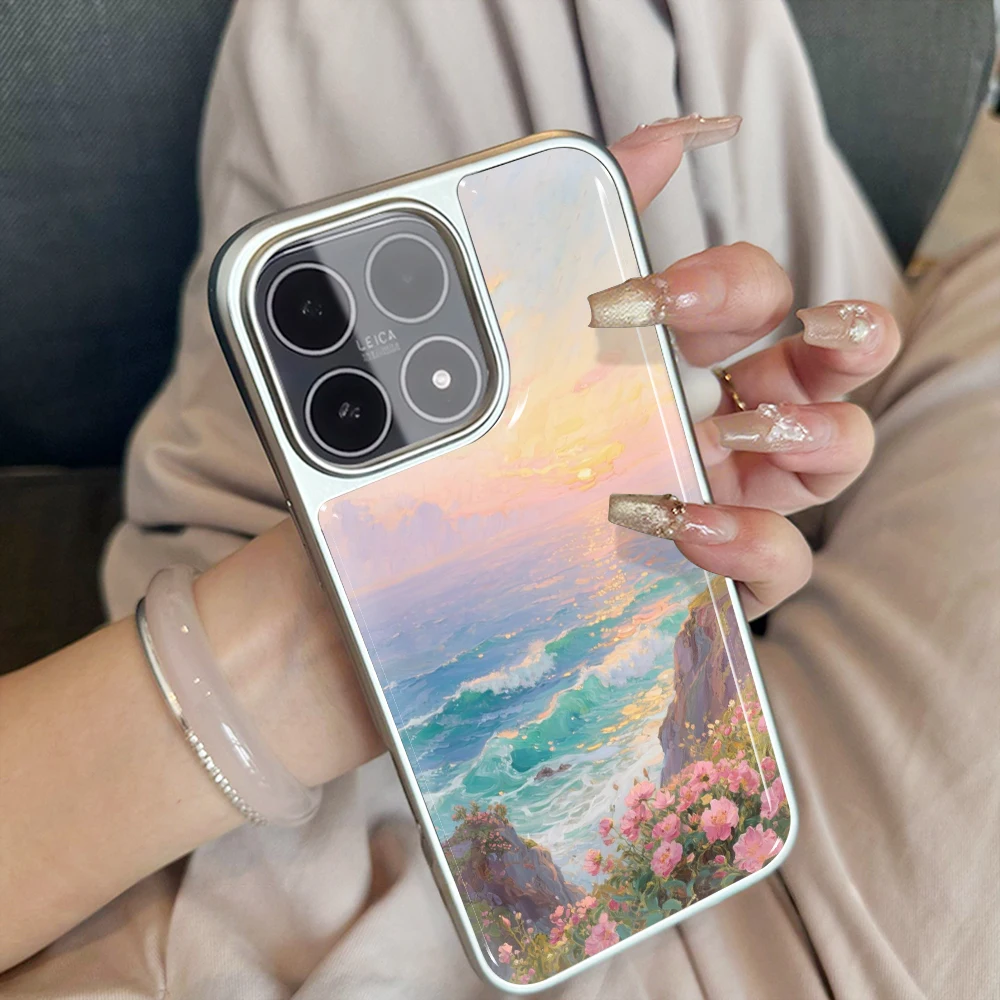 Neue Blumen-Meer-Küsten-Klebstoffhülle für iPhone 15 17 13 Pro Max Phone 11 12 ProMax 14 15 16 Plus Hüllen Stoßfeste Luxus-Coque – Detail 10