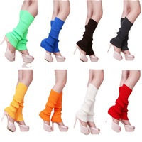 Women Leg Warmer Halloween Solid Neon Color Strips Punk Party Sport Yoga Lolita Dance Leg Covers Boot Socks Harajuku Leg Warmers