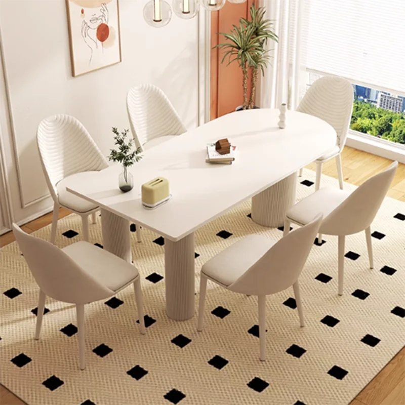 

Luxury Kitchen Dining Table Party Unique White Modern Restaurant Tables Coffee Room Center Tavolo Da Pranzo Home Furniture