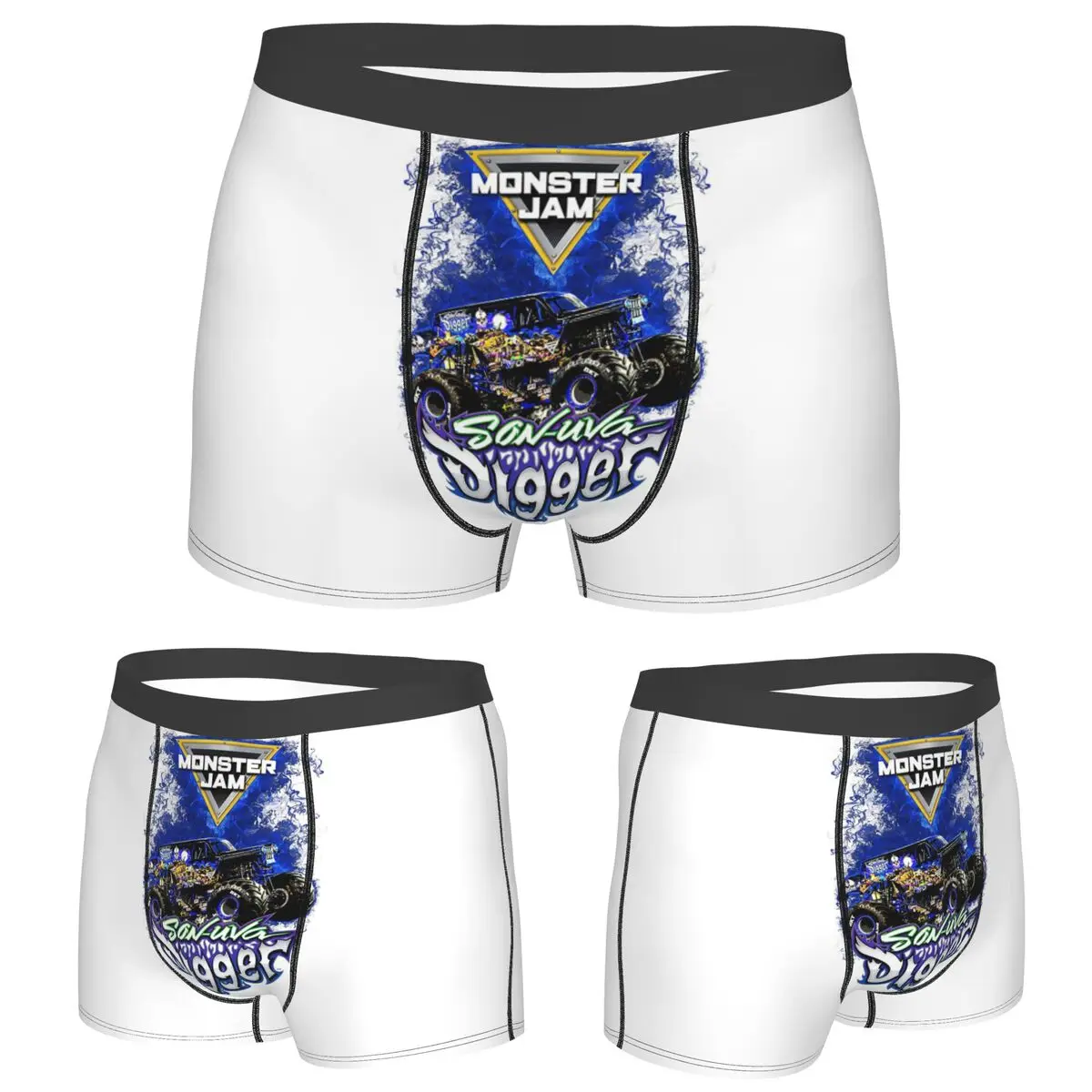 

Трусы-боксеры, шорты, классические трусики с рисунком грузовика Monster Jam, мужское удобное нижнее белье для мужчин, подарок бойфренду