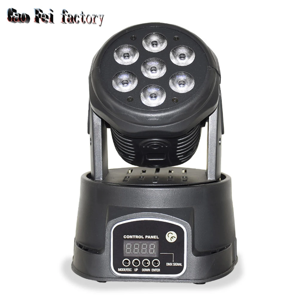 Imagem -03 - Mini Led Moving Head Light Flat Par Efeito de Lavagem dj Som Clube Ativo Bar Party Lights 7x12w Rgbw 4in 7x12w