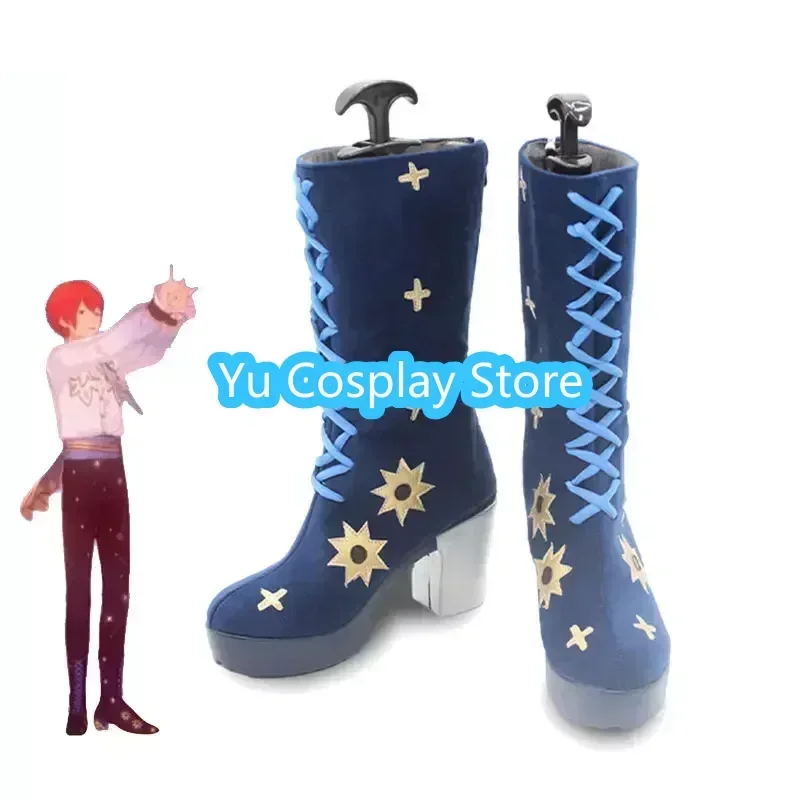 Suou Tsukasa Cosplay Shoes Game Ensemble Stars Starlight Parade Cosplay Prop PU Leather Shoes Halloween Boots Custom Made