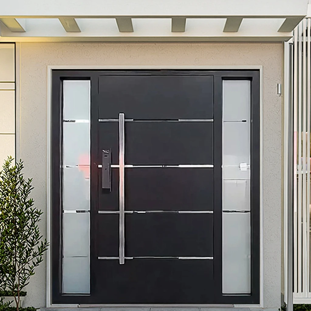 

Modern Moistureproof Aluminum Alloy Heavy-Duty Front Entry Doors Main Exterior for Hotel Against Theft