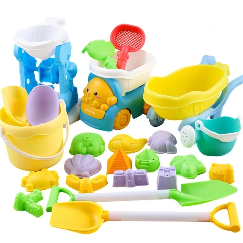 Y4QA Kids Sand Exploration Sand Tool Set met zandemmerschepzandschimmel voor sensorisch leren en gezinsstrandactiviteit