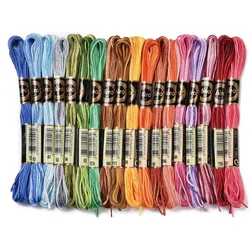 6 Strands Gradient Polyester Embroidery Floss Variegated Rainbow Crewel Cross Stitch Threads Friendship Bracelet making kit