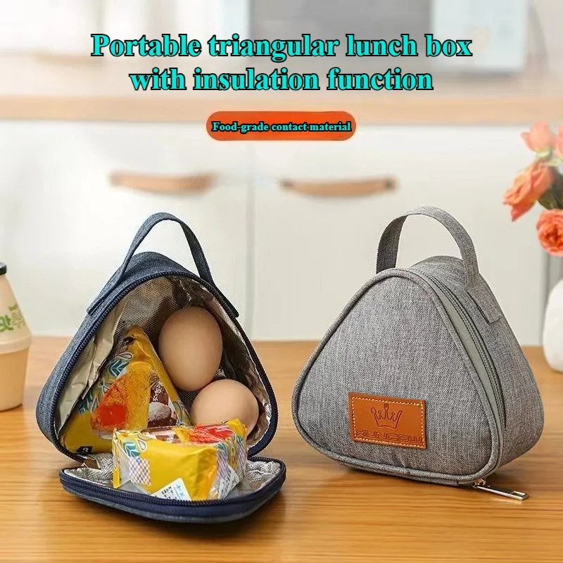 Novelty Triangular lunch bag Portable Food Carrier with Aluminum Lining, Reusable Snack Sack for Camping Hiking Daily Commute