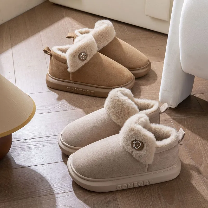 

Палевые зимние пушистые хлопковые ботинки для женщин, новые модные ботильоны, повседневные ботинки на платформе, меховые теплые уличные женские зимние ботинки