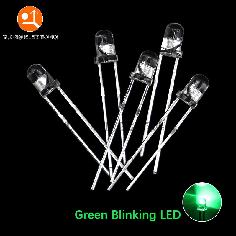 50pcs 3mm White Green Red Blue Yellow Light-Emitting-Diode Automatic Flashing LED Flash Control Blinking 3 mm LED Diode 1.5HZ