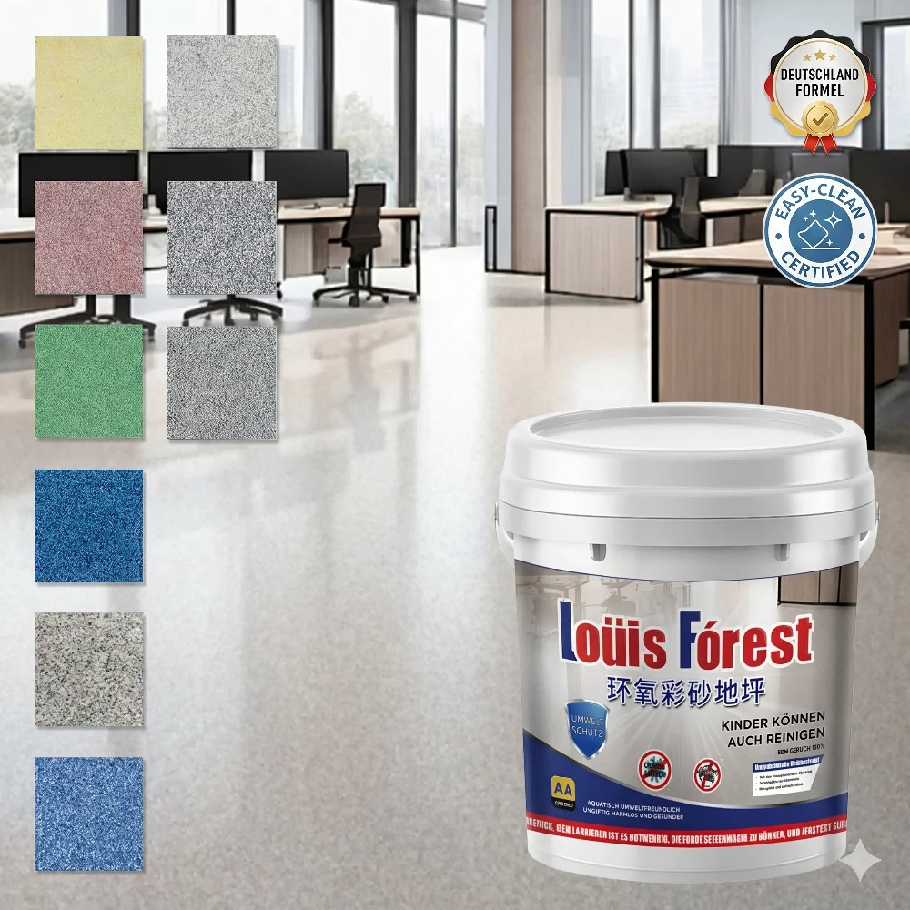 Pintura Epóxica para Pisos a Base de Agua, Revestimiento de Terrazo con Arena de Color, Impermeable y Resistente al Desgaste, para Garajes, Salas de Estar y Mejoras del Hogar
