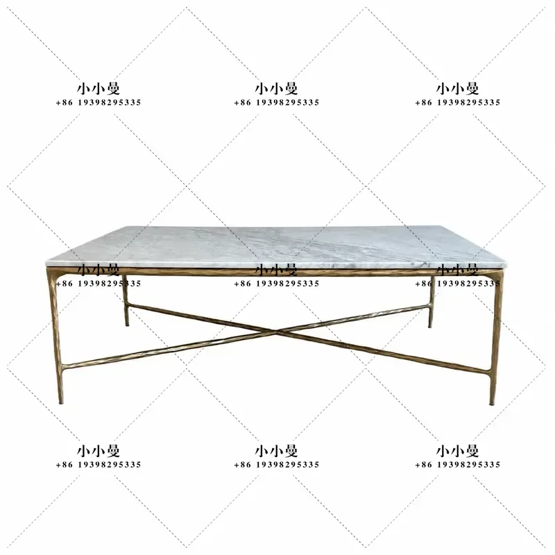 American Light Luxury Retro Forged Wrought Iron Coffee Table Personalized Edge Soft Decoration for Villa Hotel Living Room