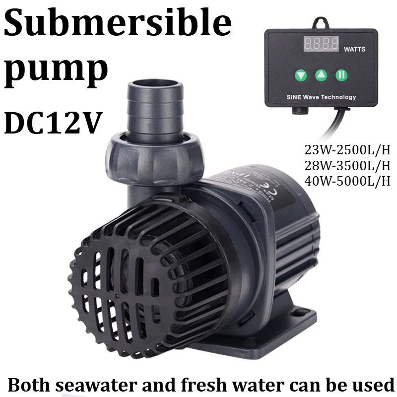 

Submersible Pump 2500/3500/5500L/H Energy-saving Ultra-quiet Seawater and Freshwater Fish Tank/Aquarium/Fountain Pump