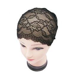 Fashion Lace Floral Inner Hijab Cap Muslim Stretch Turban Cap Islamic Underscarf Bonnet Hat Female Headband Wrap Mujer Accessory