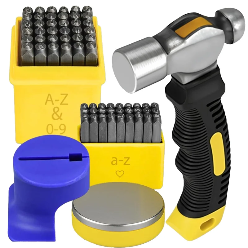 

AT05-64PCS Metal Stamping Kit - Metal Stamps For Jewelry Making Letter Punch Set Leather Steel Number And Letter Stamping Kit