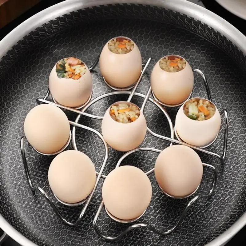Egg Steamer Rack Circular Waves Stackable Stainless Steel Multifunctional Steaming Holder for Small Kitchen Space Saving