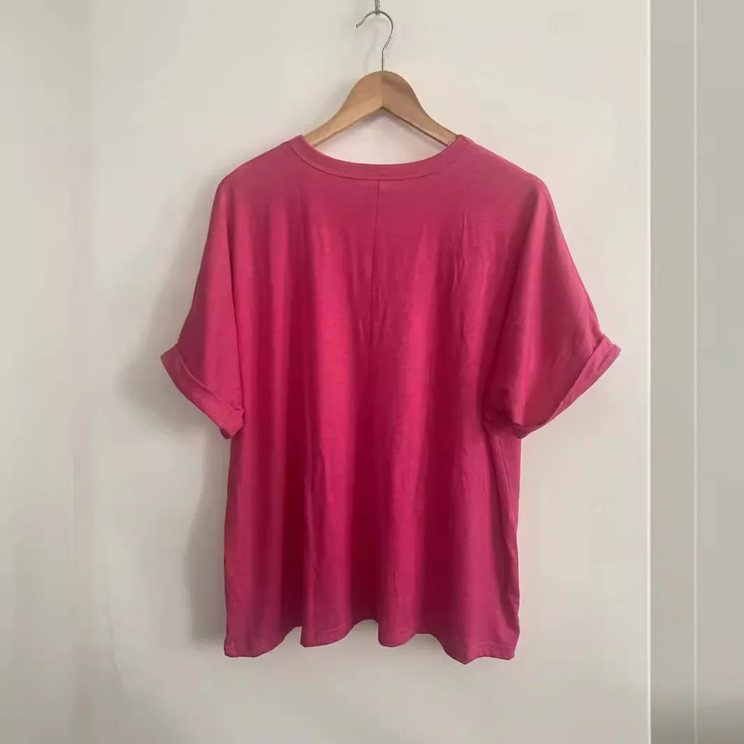 المرأة عادية كم قصير التي شيرت 2024 صيف جديد فضفاض قمم تي شيرت المرأة Camisetas Basicas Para Mujer Para Mujer Y2k القمصان #2