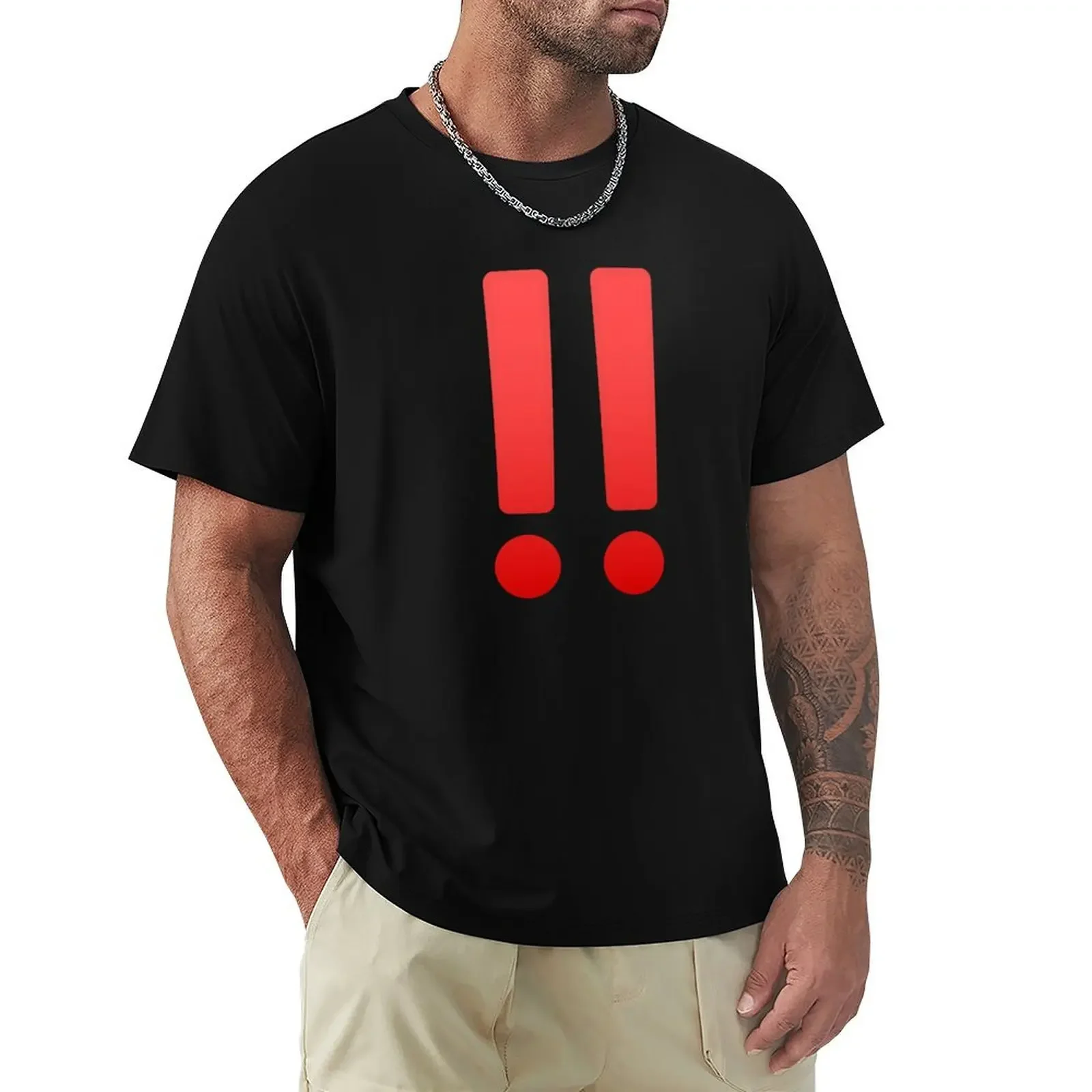 Red Double Exclamation MarkGift T-Shirt anime tshirt graphic tee shirt custom shirt summer tops clothes for men