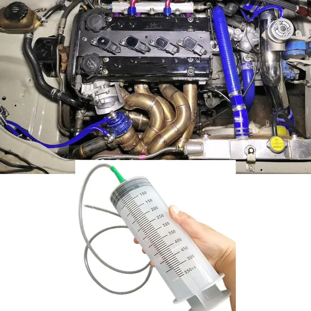 Jeringas de gran capacidad reutilizables, bomba de aceite de barril de aguja con escala de succión de aceite, jeringa de vacío, Extractor de bomba de pistola, 300ml, 1 unidad