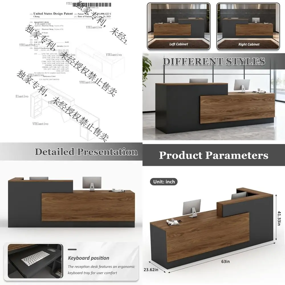 

Толстый L-образный офисный стол с запирающимися ящиками и выдвижной полкой для клавиатуры, идеально подходит для дома, отеля, клиники