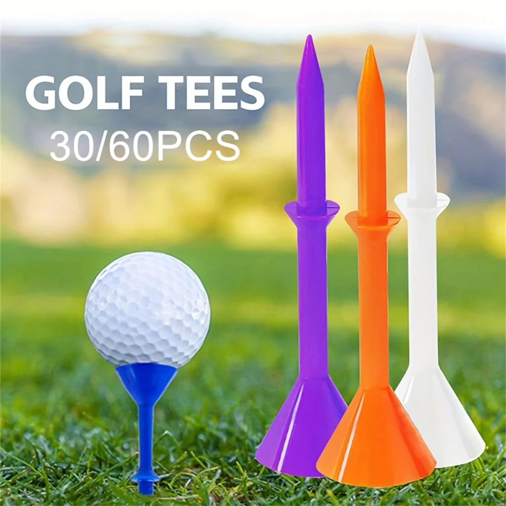 30/60-Pack Golf Tee Set - Unbreakable Golf Tees with Improved Durability, Reduced Friction, and Increased Drive Distance